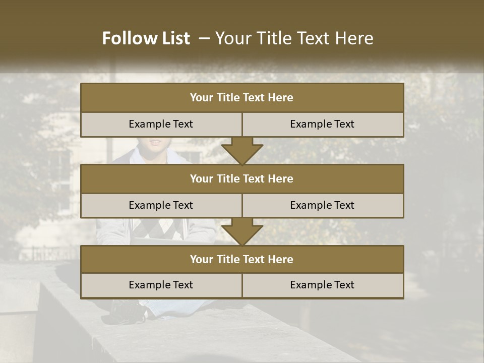 Student With Laptop On Break PowerPoint Template