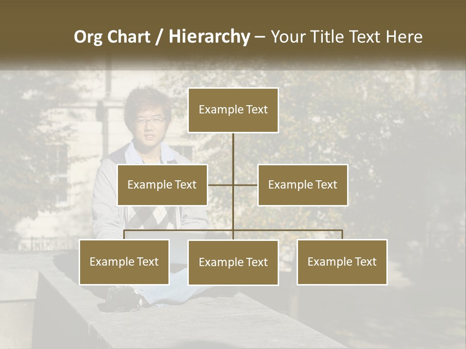 Student With Laptop On Break PowerPoint Template