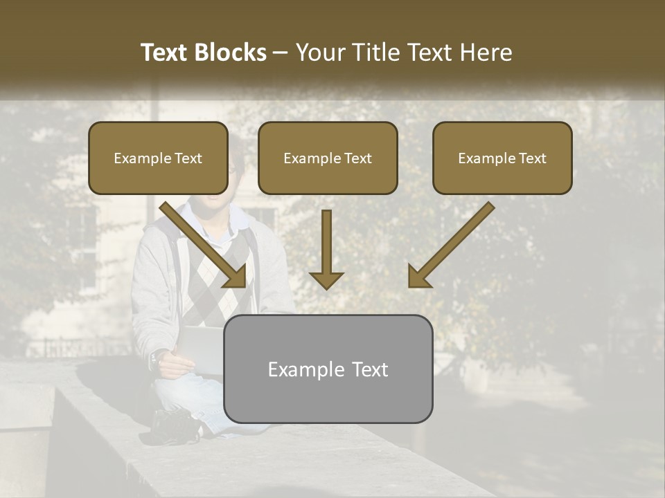 Student With Laptop On Break PowerPoint Template