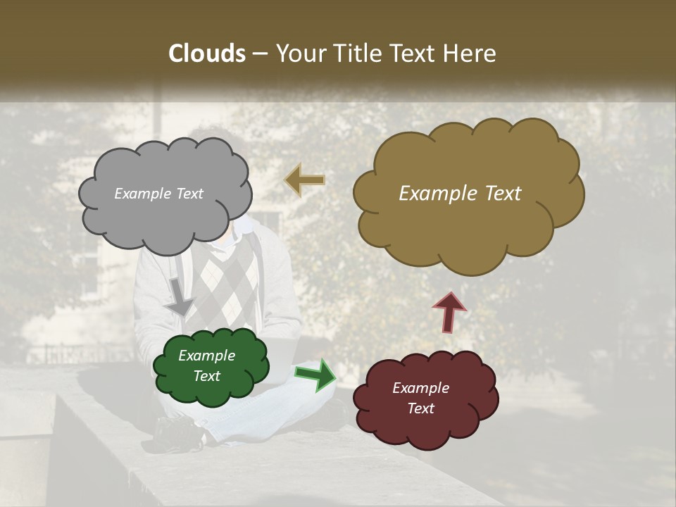 Student With Laptop On Break PowerPoint Template