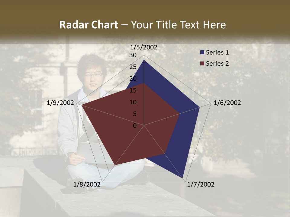 Student With Laptop On Break PowerPoint Template