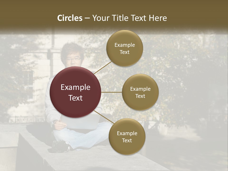 Student With Laptop On Break PowerPoint Template