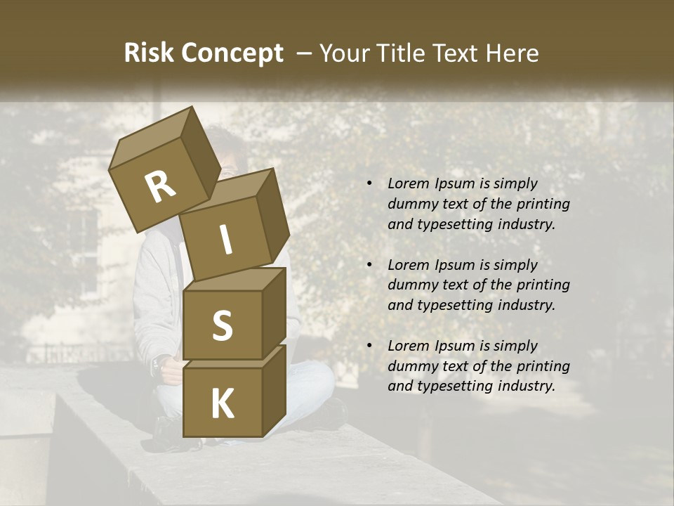 Student With Laptop On Break PowerPoint Template