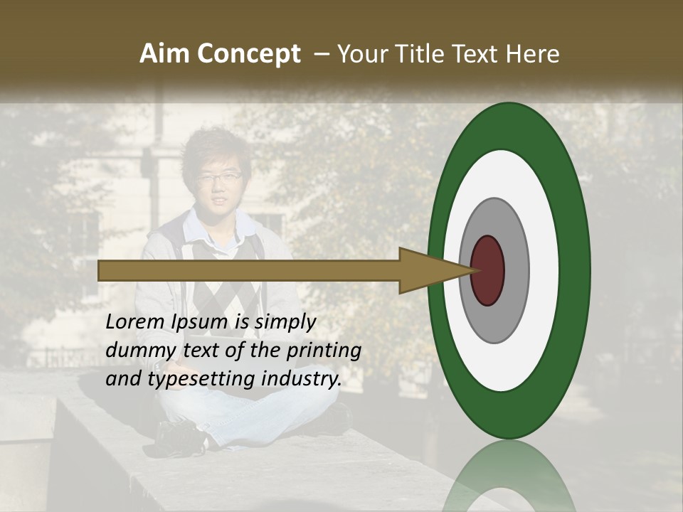 Student With Laptop On Break PowerPoint Template