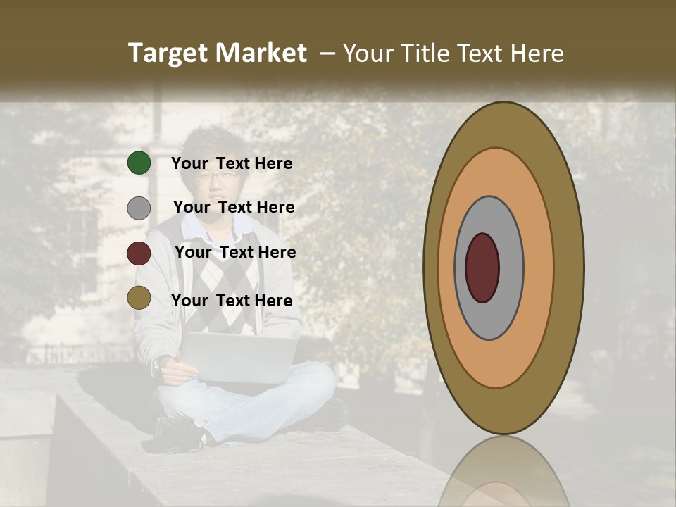 Student With Laptop On Break PowerPoint Template