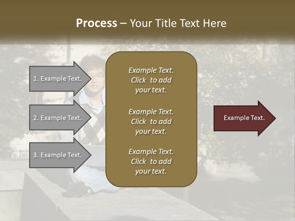 Student With Laptop On Break PowerPoint Template