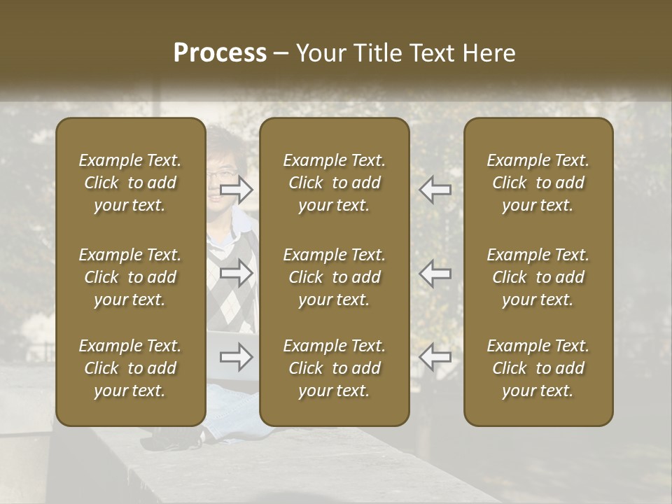 Student With Laptop On Break PowerPoint Template