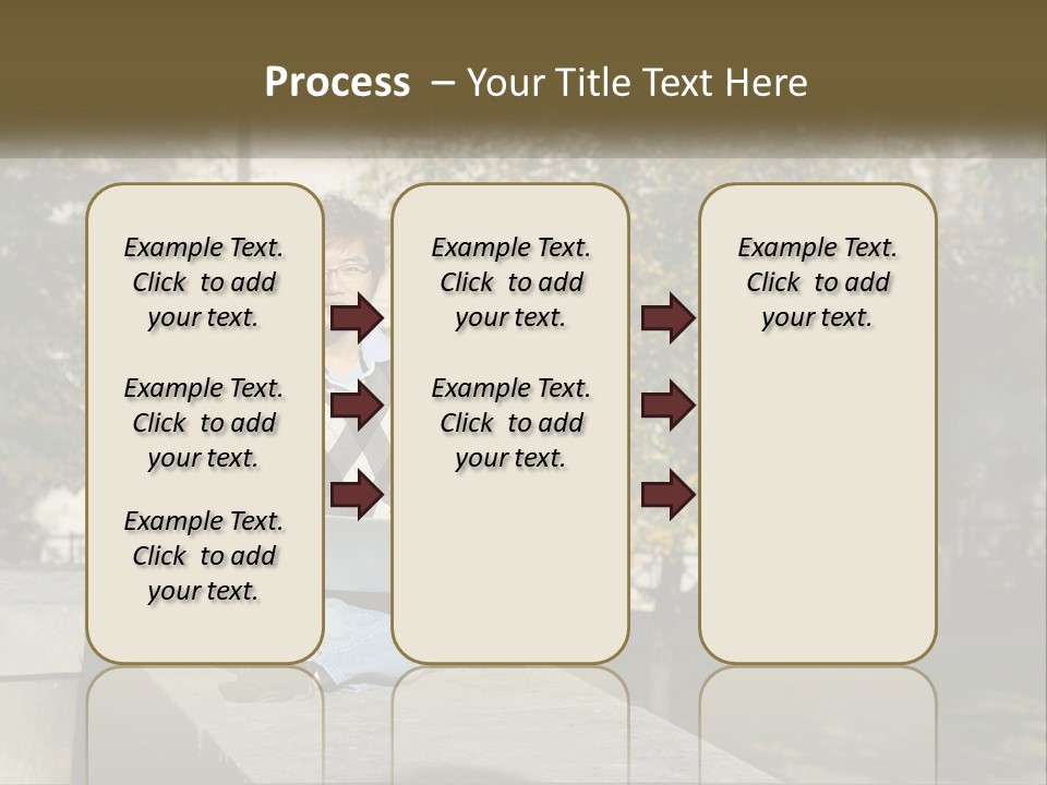 Student With Laptop On Break PowerPoint Template