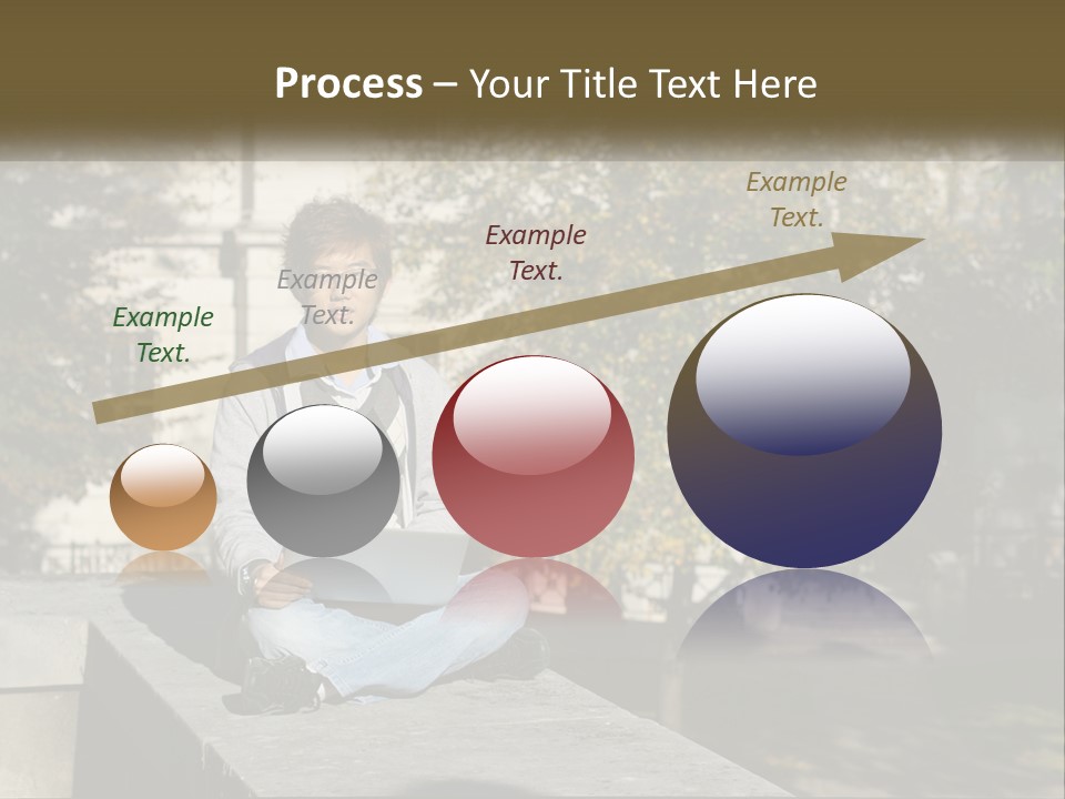 Student With Laptop On Break PowerPoint Template