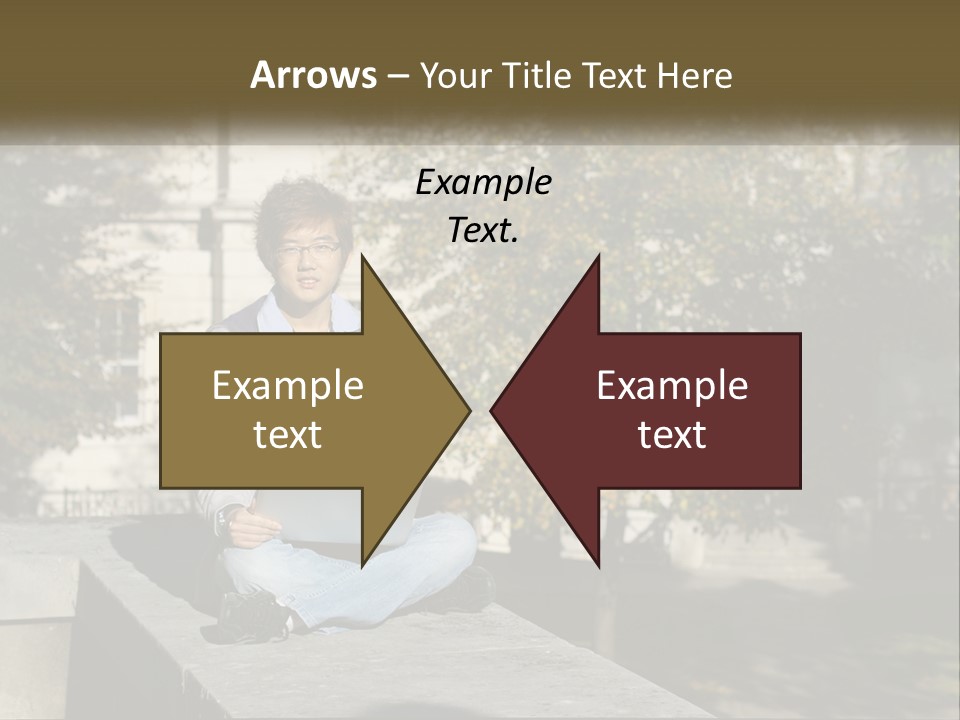 Student With Laptop On Break PowerPoint Template