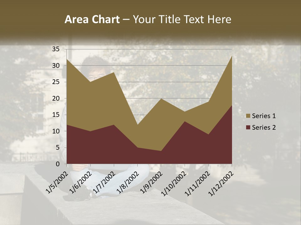 Student With Laptop On Break PowerPoint Template