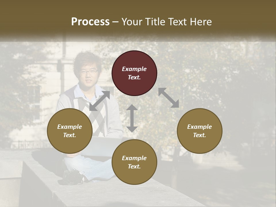 Student With Laptop On Break PowerPoint Template