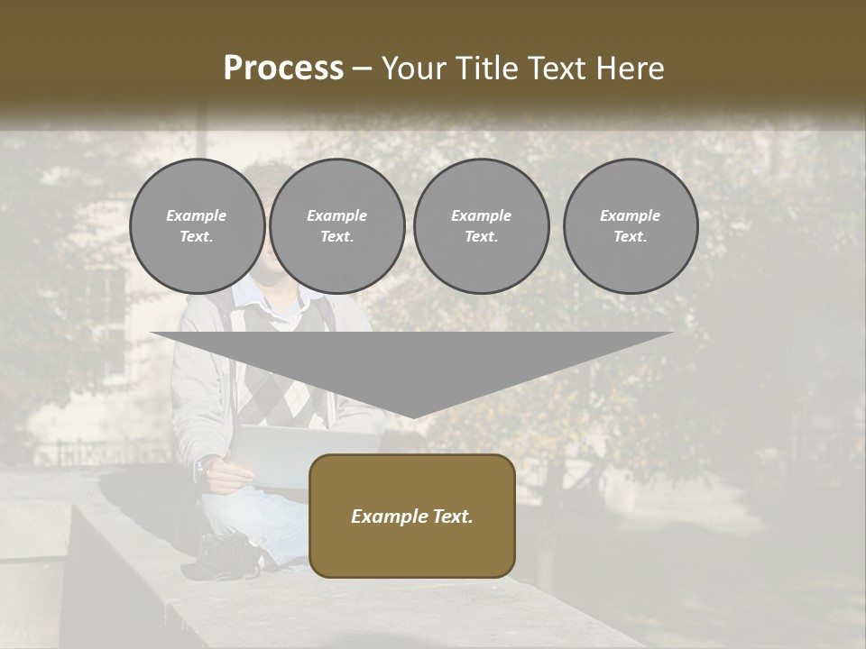 Student With Laptop On Break PowerPoint Template