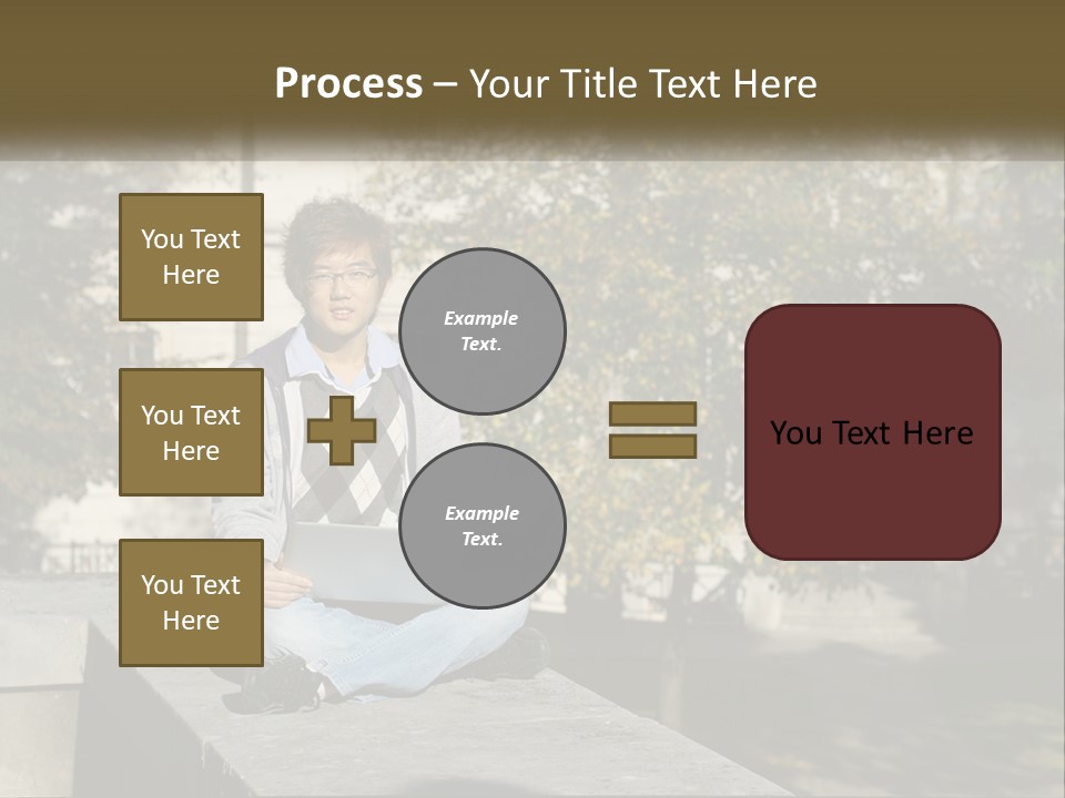 Student With Laptop On Break PowerPoint Template