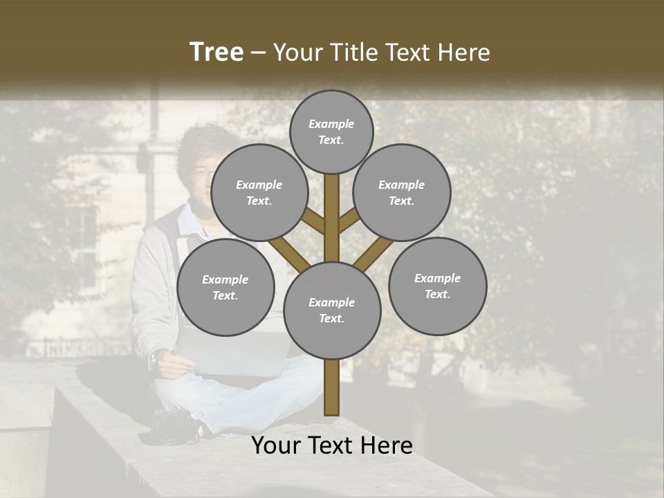 Student With Laptop On Break PowerPoint Template