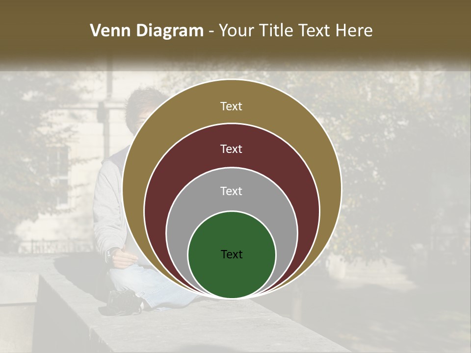 Student With Laptop On Break PowerPoint Template