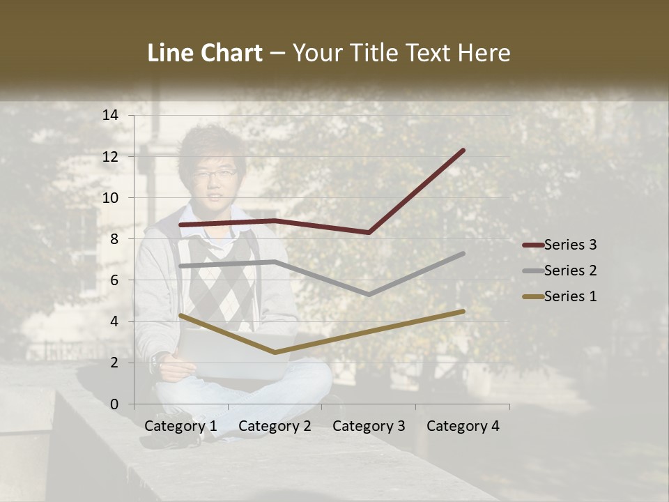 Student With Laptop On Break PowerPoint Template