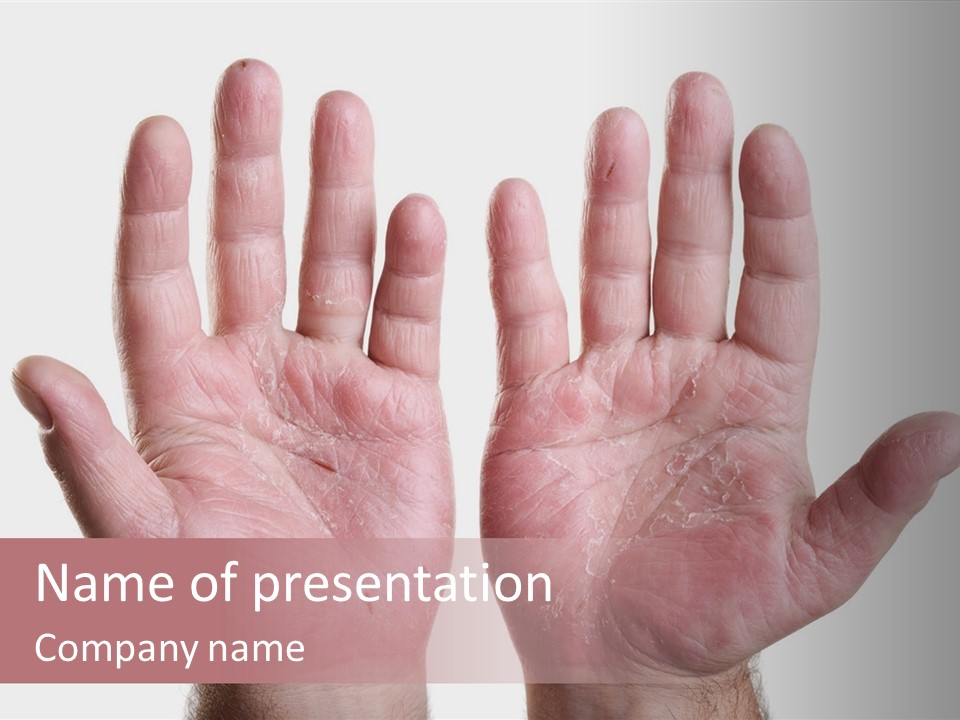 Worker's Hands PowerPoint Template