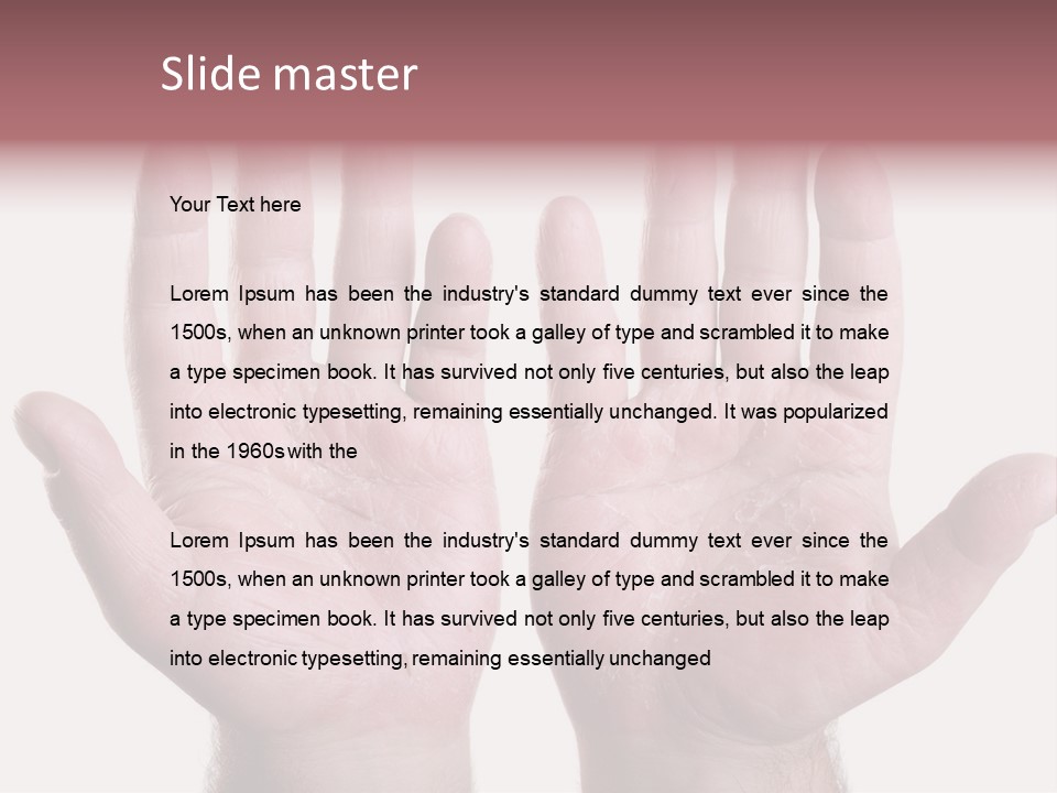 Worker's Hands PowerPoint Template