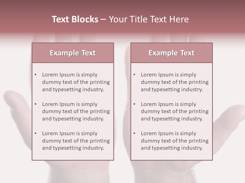 Worker's Hands PowerPoint Template
