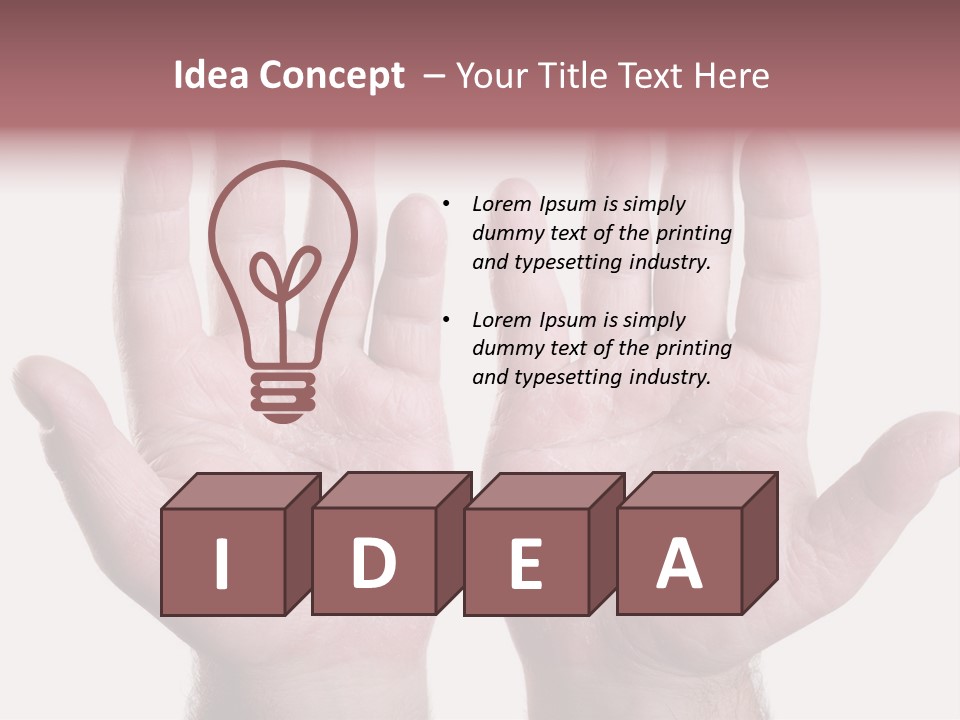 Worker's Hands PowerPoint Template