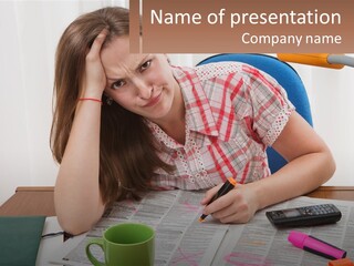 Woman Looking For A Job PowerPoint Template