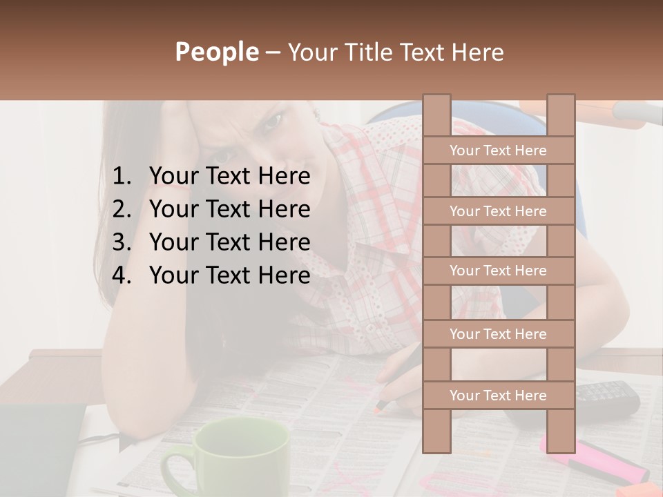 Woman Looking For A Job PowerPoint Template