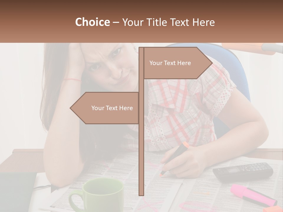 Woman Looking For A Job PowerPoint Template