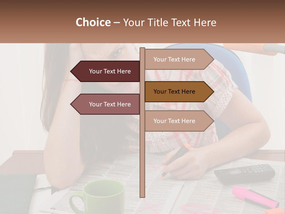 Woman Looking For A Job PowerPoint Template