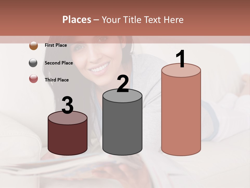 Woman Reading Magazine PowerPoint Template