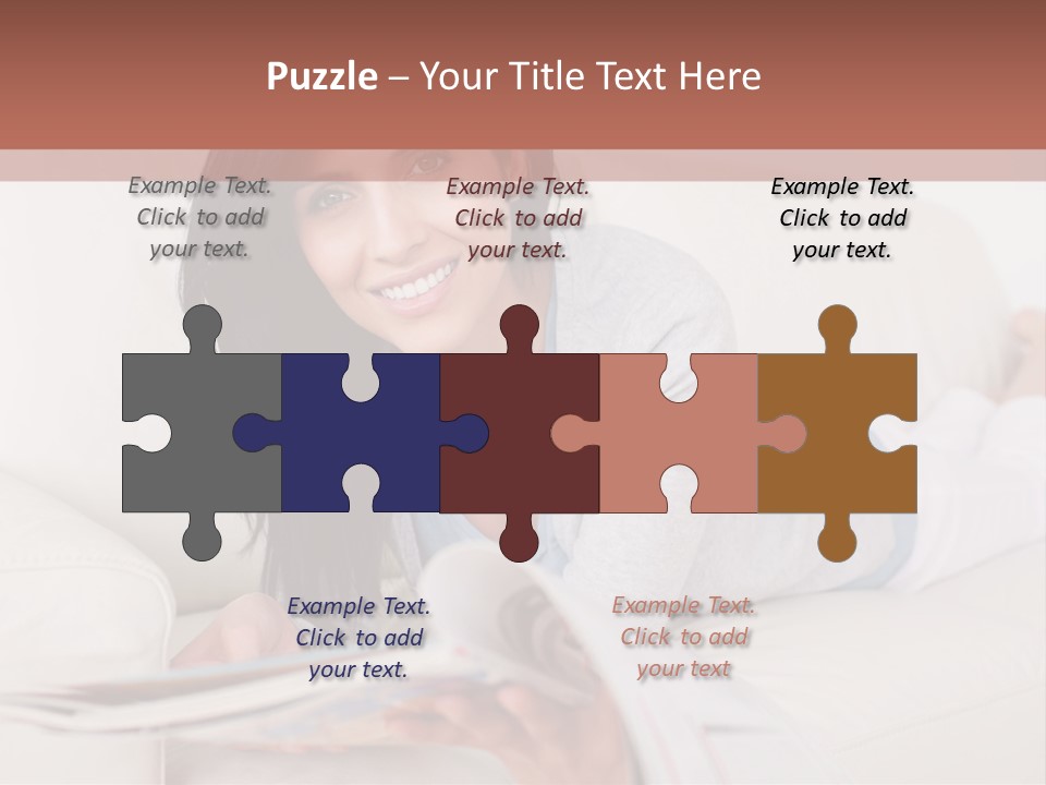 Woman Reading Magazine PowerPoint Template