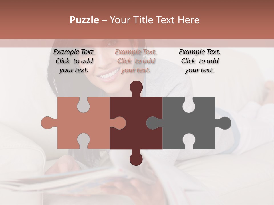 Woman Reading Magazine PowerPoint Template