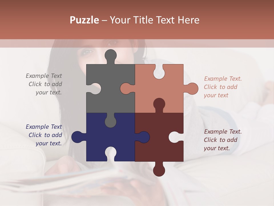 Woman Reading Magazine PowerPoint Template