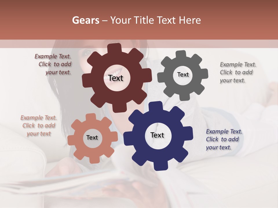 Woman Reading Magazine PowerPoint Template