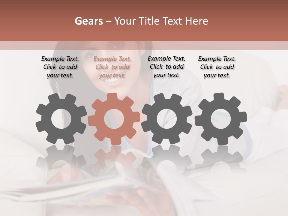 Woman Reading Magazine PowerPoint Template