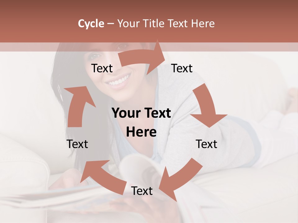 Woman Reading Magazine PowerPoint Template