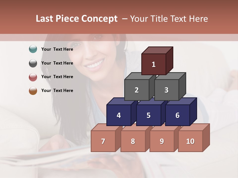 Woman Reading Magazine PowerPoint Template