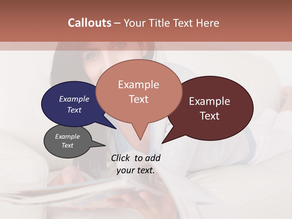 Woman Reading Magazine PowerPoint Template