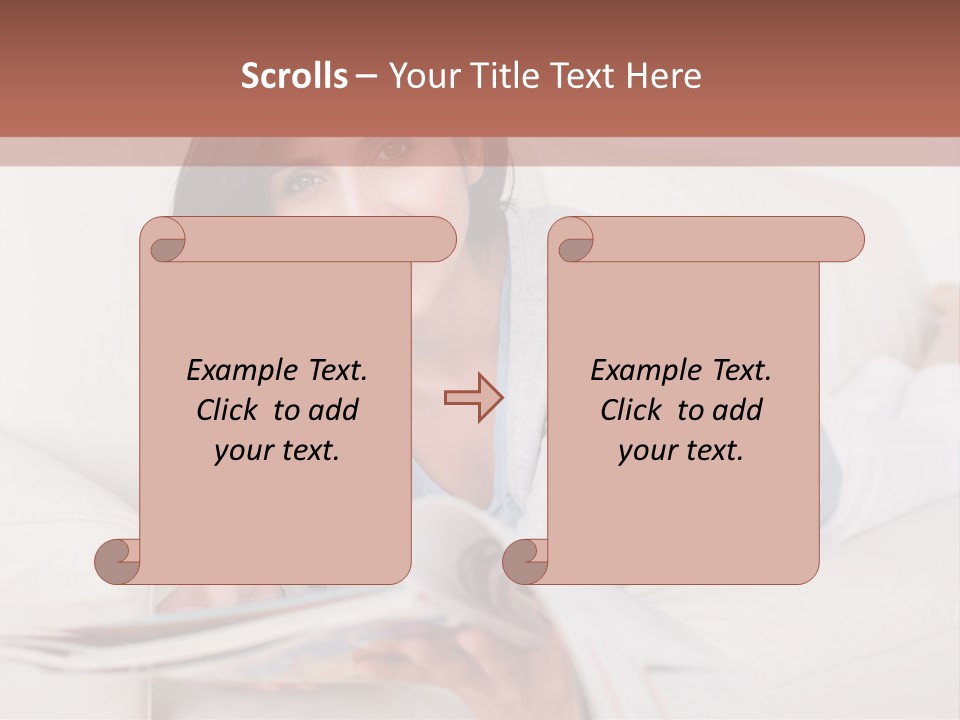 Woman Reading Magazine PowerPoint Template