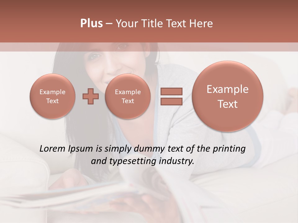 Woman Reading Magazine PowerPoint Template