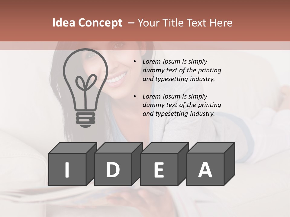 Woman Reading Magazine PowerPoint Template