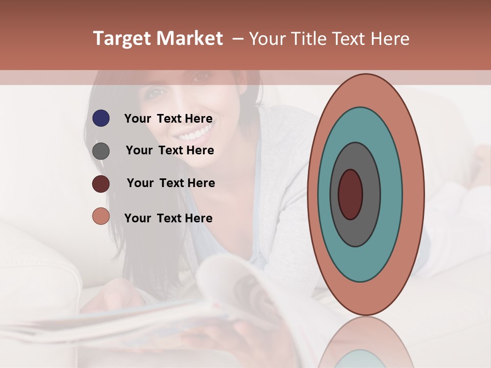 Woman Reading Magazine PowerPoint Template