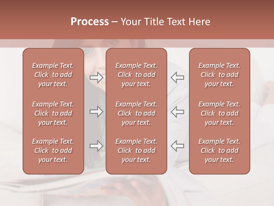Woman Reading Magazine PowerPoint Template