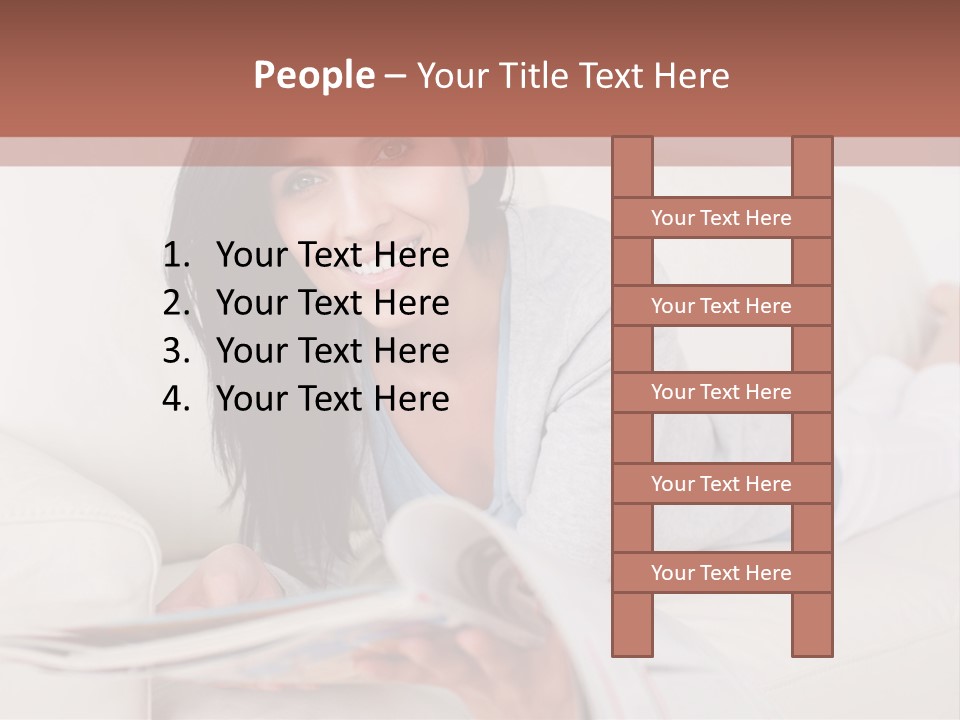 Woman Reading Magazine PowerPoint Template