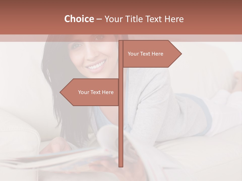 Woman Reading Magazine PowerPoint Template