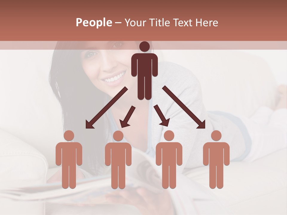 Woman Reading Magazine PowerPoint Template