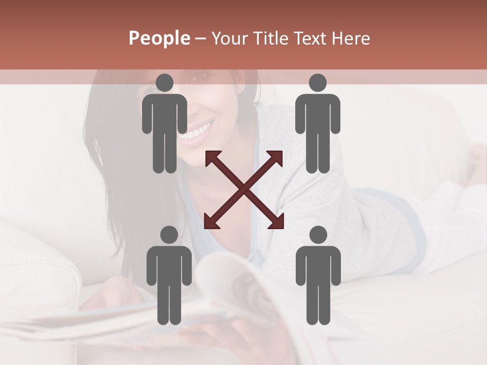 Woman Reading Magazine PowerPoint Template