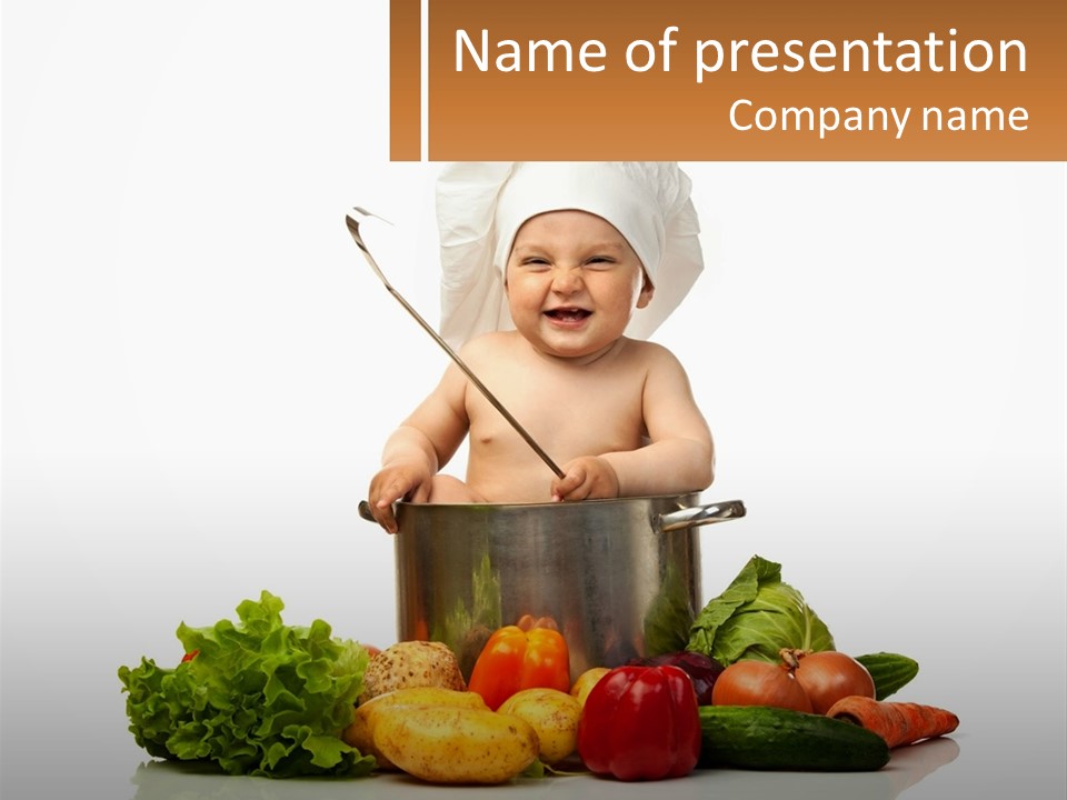 Baby In The Pot PowerPoint Template