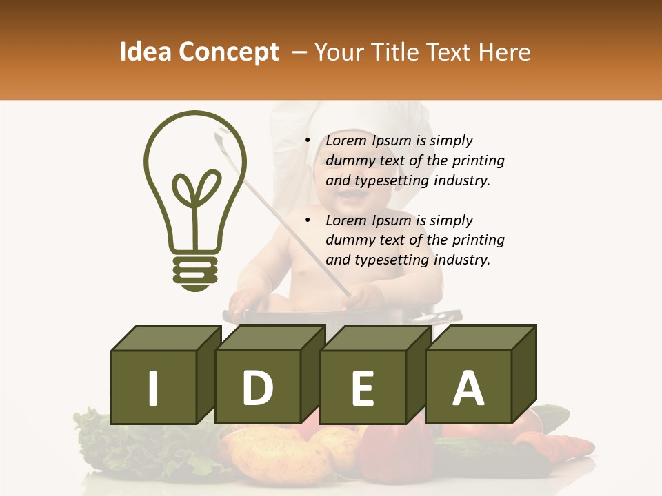 Baby In The Pot PowerPoint Template