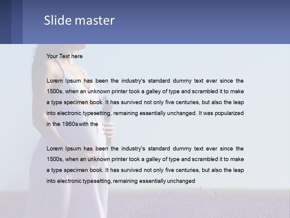 Pregnant Girl In A Flower Field PowerPoint Template